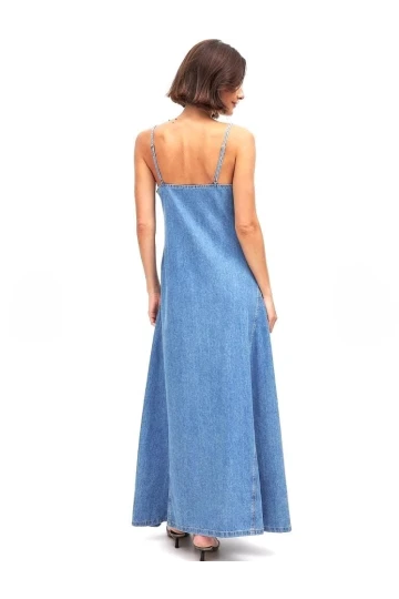İthal Marka Denim Elbise