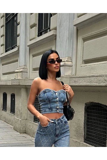 Jean Crop Top