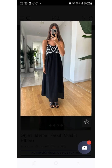 Nakış Detayli Keten Elbise