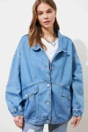 Denim oversize ceket